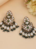   Festival Wear  Green Color Kundan Earrings